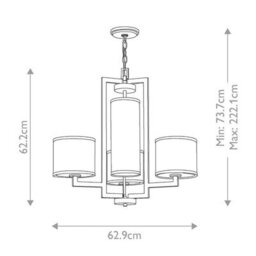 Luminosa Lighting Elstead Hampton 4 Light Multi Arm Ceiling Pendant Chandelier Antique Nickel, E27 - thumbnail 5
