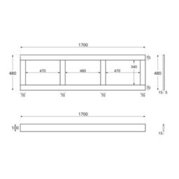 Homestylestore 1700 X 750mm Bathroom Single Ended Standard Bath With Light Grey Side Panel - thumbnail 5