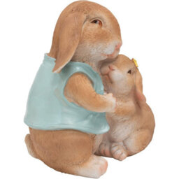 Pelle & Sol Mother And Child Rabbit Statue Garden Ornaments - Resin Outdoor Indoor Garden Decor -  170 X 120 X 200 mm - thumbnail 4