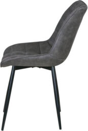 MCC Direct Set Of 2 Grey Suede Effect Dining Chairs Plush Padded Upholstered Accent Chair - Alba By Mcc - thumbnail 4