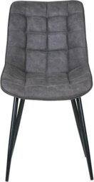 MCC Direct Set Of 2 Grey Suede Effect Dining Chairs Plush Padded Upholstered Accent Chair - Alba By Mcc - thumbnail 2