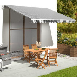 Walplus Replacement Fabric For Awning Garden Sun Shade Canopy Gazebo For Back Door, Porch, Patio Anthracite And White 4X3.5 M