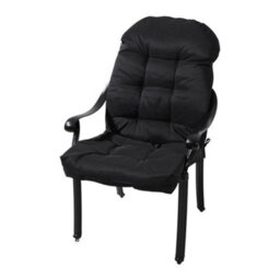 Thehotsale Pp Cotton Black Chair Cushion Waterproof Swing Patio Seat Pads With Ties 110Cm L X 48Cm W, 8Cm (T)