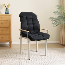 Thehotsale Pp Cotton Black Chair Cushion Waterproof Swing Patio Seat Pads With Ties 110Cm L X 48Cm W, 8Cm (T) - thumbnail 2