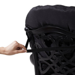 Thehotsale Pp Cotton Black Chair Cushion Waterproof Swing Patio Seat Pads With Ties 110Cm L X 48Cm W, 8Cm (T) - thumbnail 4