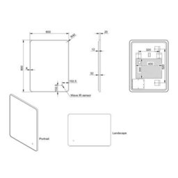 UK Homeliving Uk Home Living Avalon - Price Reduced -Soft Square Led Mirror Brushed Brass Frame 600X800 - thumbnail 2