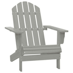 Walplus Garden Adirondack Chair With Ottoman&table Solid Fir Wood Grey - thumbnail 8