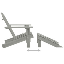 Walplus Garden Adirondack Chair With Ottoman&table Solid Fir Wood Grey - thumbnail 7