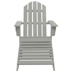 Walplus Garden Adirondack Chair With Ottoman&table Solid Fir Wood Grey - thumbnail 6