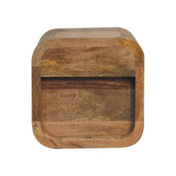 Artisan Furniture Solid Wood Extra Mini Curved Oak-Ish Bedside With Open Slot - thumbnail 9