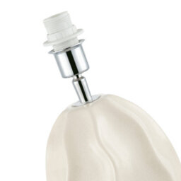 Happy Homewares Cream Gloss Ceramic Ripple Effect Table Lamp Base With Crackle Design - thumbnail 3
