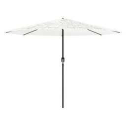 Berkfield Garden Parasol With Steel Pole White 324X324X247 Cm - thumbnail 3