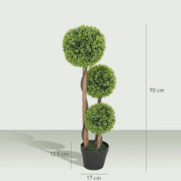 Artificial Plants Boxwood Ball Topiary Trees Set Of 2 Indoor Outdoor - thumbnail 2