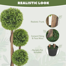 Artificial Plants Boxwood Ball Topiary Trees Set Of 2 Indoor Outdoor - thumbnail 3