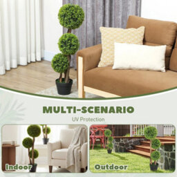 Artificial Plants Boxwood Ball Topiary Trees Set Of 2 Indoor Outdoor - thumbnail 5