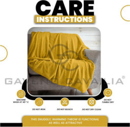 Gc Gaveno Cavailia Fluffy Pop Throw 150X200Cm Ochre Lightweight Honeycomb Blanket For Bed Settee Throws For Sofas Couch Chair - thumbnail 5