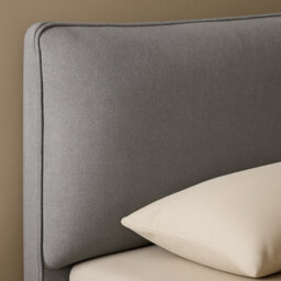 Home Treats Double Grey Upholstered Ottoman Storage Bed Frame Pillow Padded Headboard Design - thumbnail 5