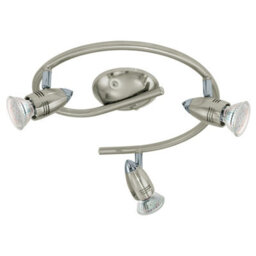 Stylish Flush Ceiling Light With Satin Nickel And Chrome Finish - 3 Gu10 Bulbs Included - thumbnail 1