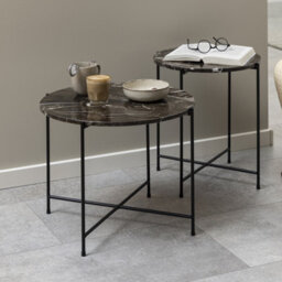 Furniture To Go Avila Side Table With Brown Marble Top 52X40Cm - thumbnail 6