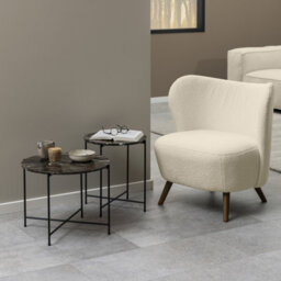 Furniture To Go Avila Side Table With Brown Marble Top 52X40Cm - thumbnail 5