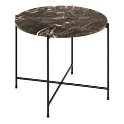Furniture To Go Avila Side Table With Brown Marble Top 52X40Cm