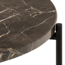 Furniture To Go Avila Side Table With Brown Marble Top 52X40Cm - thumbnail 8