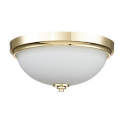 Luminosa Lighting Elstead Feiss Malibu Bowl Semi Flush Ceiling Light Polished Brass, Ip44 - thumbnail 2