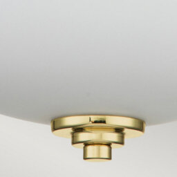 Luminosa Lighting Elstead Feiss Malibu Bowl Semi Flush Ceiling Light Polished Brass, Ip44 - thumbnail 3