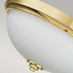 Luminosa Lighting Elstead Feiss Malibu Bowl Semi Flush Ceiling Light Polished Brass, Ip44 - thumbnail 4