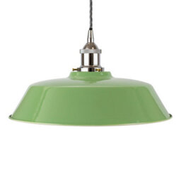 Mint Green Chancery Painted Dome Pendant Light With Nickel Lamp Holder And Grey Twisted Cable - Se Home - thumbnail 1