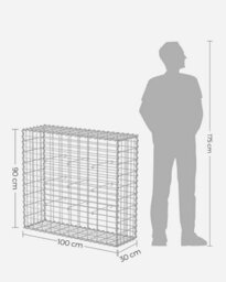 Songmics Gabion Basket Stone Wire Mesh Size 10 X 5Cm Galvanized 100 X 90 X 30Cm Ggb193 - thumbnail 8