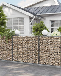 Songmics Gabion Basket Stone Wire Mesh Size 10 X 5Cm Galvanized 100 X 90 X 30Cm Ggb193 - thumbnail 2