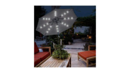 PureLifestyleWonders Solar Led Garden Parasol - Midnight Grey - thumbnail 5