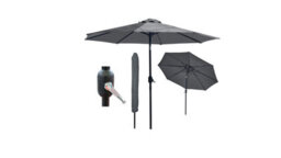 PureLifestyleWonders Solar Led Garden Parasol - Midnight Grey - thumbnail 2