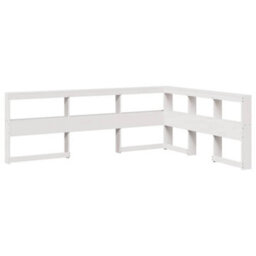 Berkfield Bookcase Headboard L-Shaped White 140 Cm Solid Wood Pine - thumbnail 2