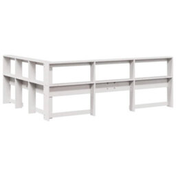 Berkfield Bookcase Headboard L-Shaped White 140 Cm Solid Wood Pine - thumbnail 6