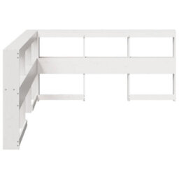 Berkfield Bookcase Headboard L-Shaped White 140 Cm Solid Wood Pine - thumbnail 5