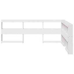 Berkfield Bookcase Headboard L-Shaped White 140 Cm Solid Wood Pine - thumbnail 4