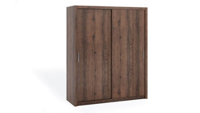 Arte Bono Sliding Door Wardrobe In Oak Monastery - Spacious Modern Design For Compact Living - W1800mm X H2150mm X D620mm - image 1