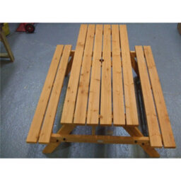 Marlborough 4 Seat Picnic Bench / Pub Garden Table Treated Autumn Gold - thumbnail 2