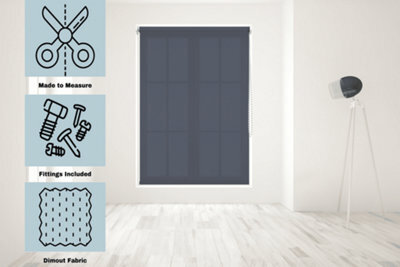 Caecus Blinds Made To Measure Straight Edge Daylight  Roller Blind Navy 060Cm - image 1