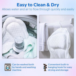 Spa Bath Pillow With Suction Cups, Non-Slip Ergonomic 4D Bathtub Pillow For Head, Shoulder, Neck And Back Support, Fits Any Tub - thumbnail 6