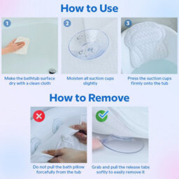 Spa Bath Pillow With Suction Cups, Non-Slip Ergonomic 4D Bathtub Pillow For Head, Shoulder, Neck And Back Support, Fits Any Tub - thumbnail 5