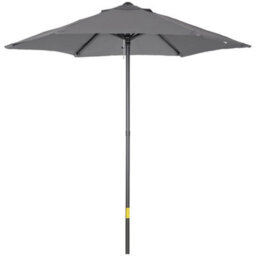 Outsunny 2M Parasol Patio Umbrella, Outdoor Sun Shade With 6 Ribs Dark Grey - thumbnail 2