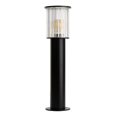 Luminosa Lighting Luminosa Norfolk 52Cm Outdoor Bollard Black, Clear Glass E27, Ip44 - image 1