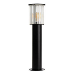 Luminosa Lighting Luminosa Norfolk 52Cm Outdoor Bollard Black, Clear Glass E27, Ip44