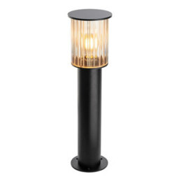 Luminosa Lighting Luminosa Norfolk 52Cm Outdoor Bollard Black, Clear Glass E27, Ip44 - thumbnail 4