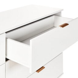 Wyld and Coco Aurora Home 6 Drawer Chest White With Gold Handles And Solid Wood Legs - Wide 158Cm. - thumbnail 8