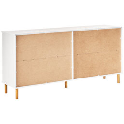 Wyld and Coco Aurora Home 6 Drawer Chest White With Gold Handles And Solid Wood Legs - Wide 158Cm. - thumbnail 7