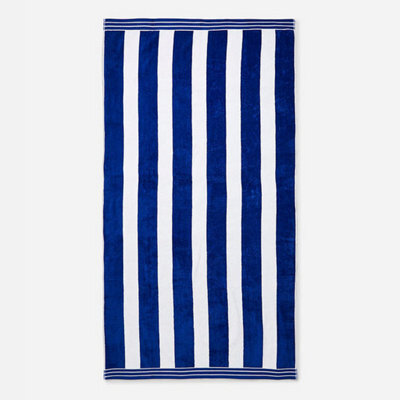Allure Bath Fashions Jumbo Cabana Stripe Beach Towel - Blue - image 1